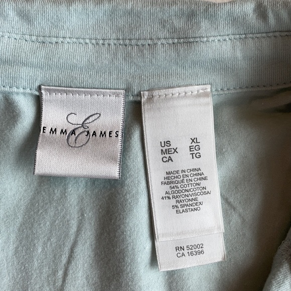 Emma James Light Aqua Ladies V-neck Collared Top - Picture 3 of 4